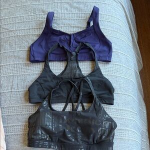 lululemon athletica Purple and Black Sports Bras lot 12 and 38C